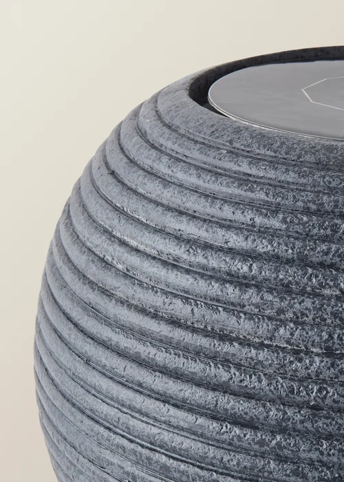 ValueLights Solar Round Ribbed Water Fountain - One Size Image 4