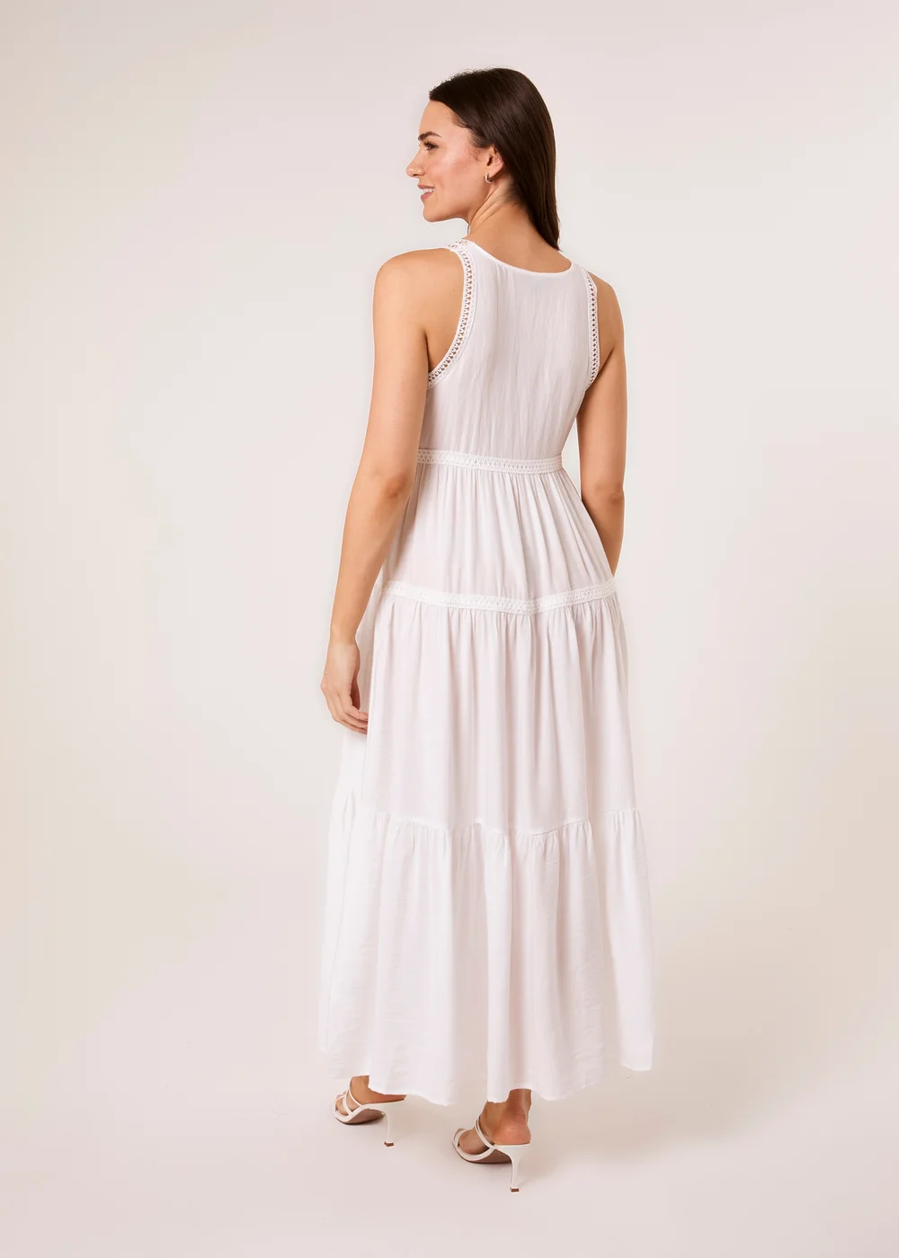 Blue Vanilla Ivory Maxi V Neck Dress - S Image 2