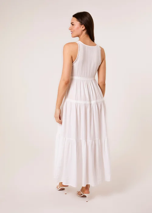 Blue Vanilla Ivory Maxi V Neck Dress - S Image 2