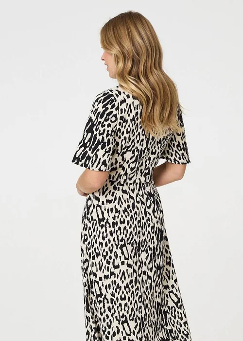 Izabel London Black Animal Print Flare Midi Dress - 10 Image 3