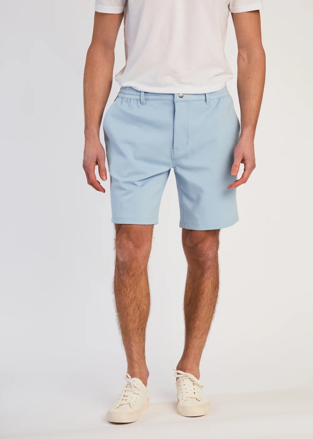 Tokyo Laundry Light Blue Jersey Shorts with Drawstring - S Image 1