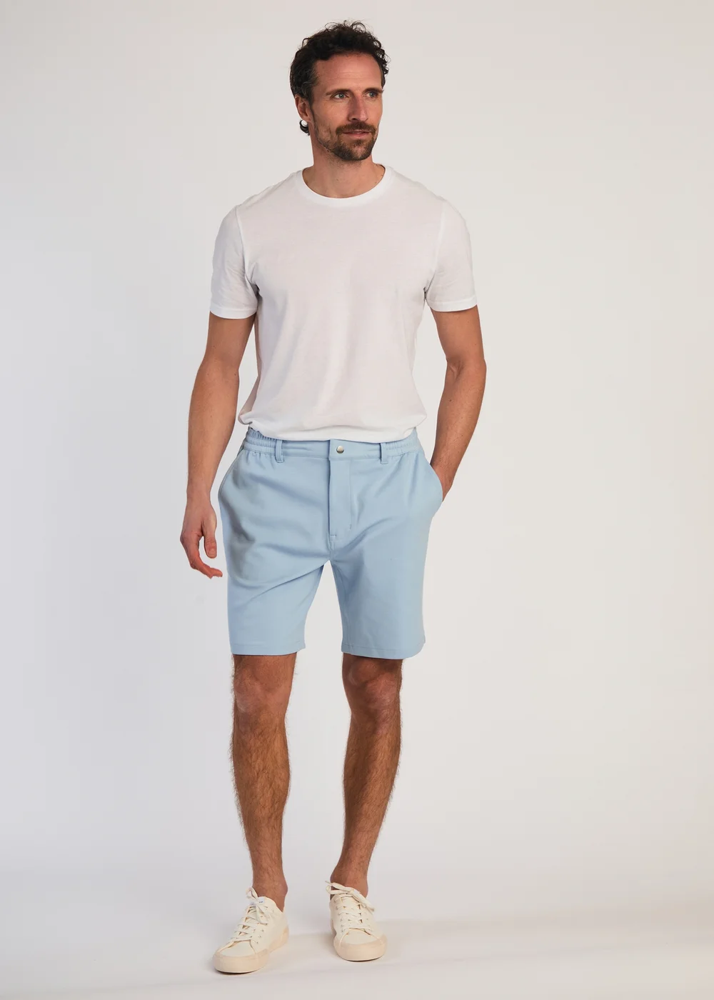 Tokyo Laundry Light Blue Jersey Shorts with Drawstring - S Image 4