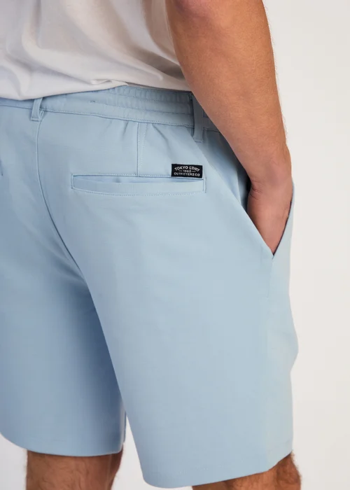 Tokyo Laundry Light Blue Jersey Shorts with Drawstring - S Image 3