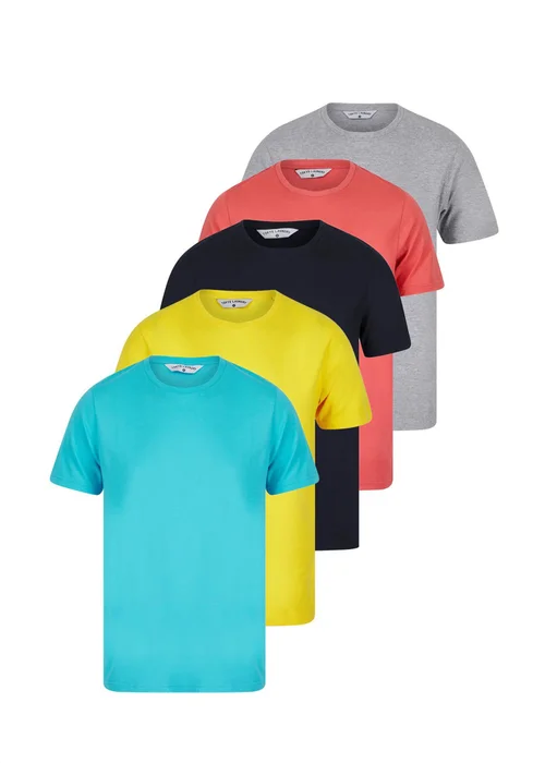 Tokyo Laundry Blue Cotton 5-Pack Short Sleeve T-Shirts - M Image 1