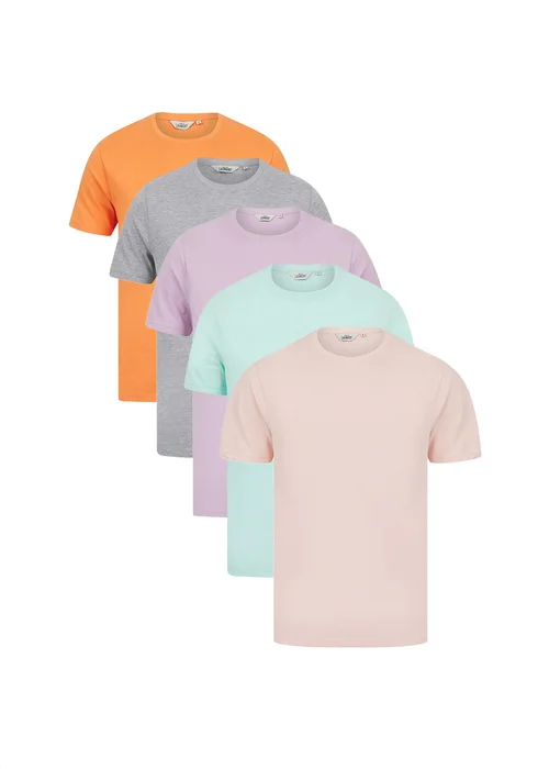 Tokyo Laundry Light Blue Cotton 5-Pack Short Sleeve T-Shirts - XL Image 1