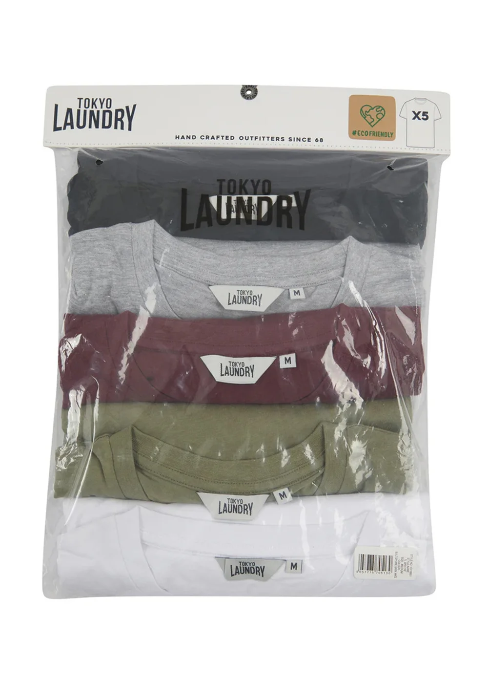 Tokyo Laundry Burgundy Cotton 5-Pack Short Sleeve T-Shirts - L Image 3
