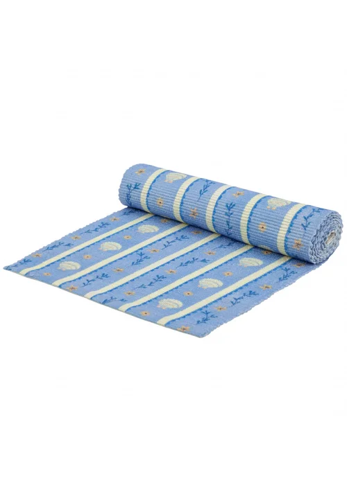 furn. Blue Sea Shells Indoor/Outdoor Table Runner - 180x35cm Image 5