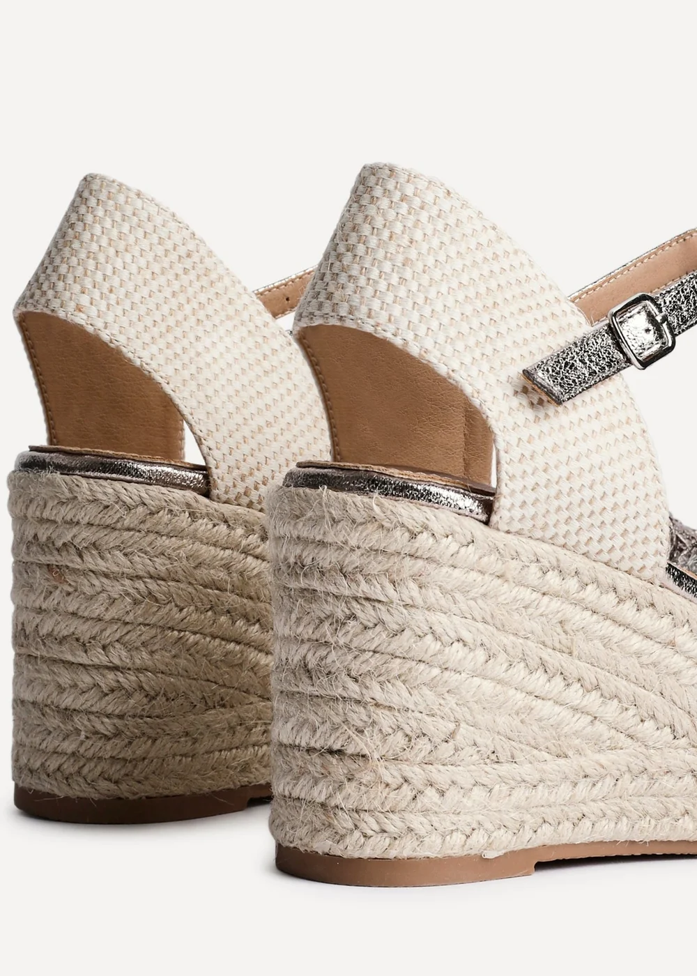 Linzi Mystic Pewter Embroidered Closed Toe Espadrille Wedge - Size 3 Image 4