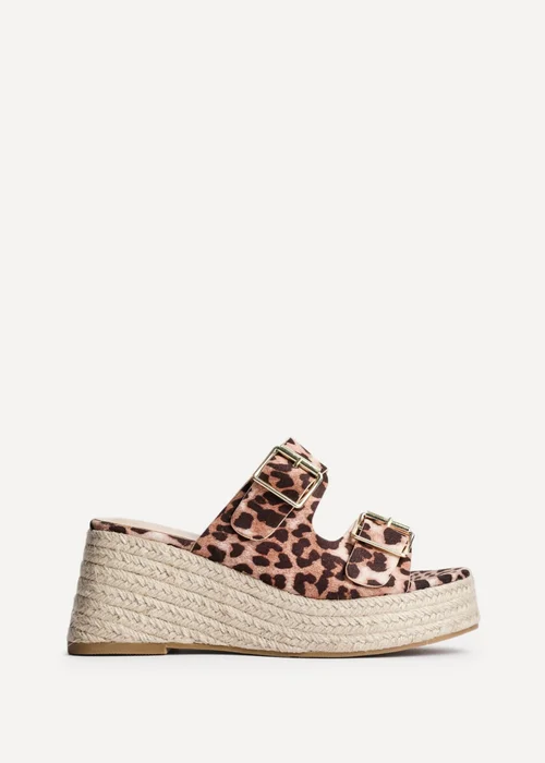 Linzi Impact Leopard Print Espadrille Wedge Mules - Size 3 Image 2