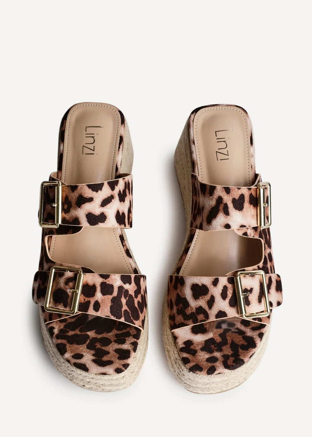 Linzi Impact Leopard Print Espadrille Wedge Mules - Size 3 Image 5