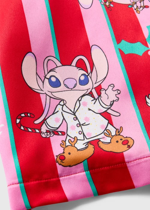 Disney Girls Red Stitch Stripe Satin Pyjama Set (4-13yrs) - Age 4 Years Image 2