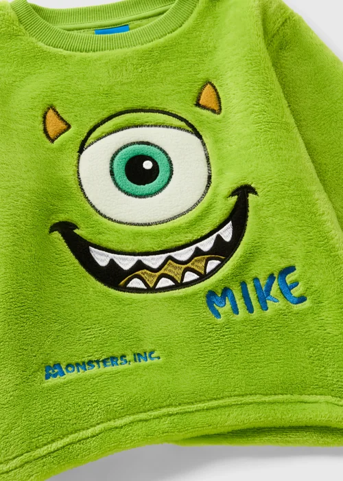 Monsters Inc Boys Green Mike Fleece Pyjama Set (1-7yrs) - 1 half year to 2 Image 2