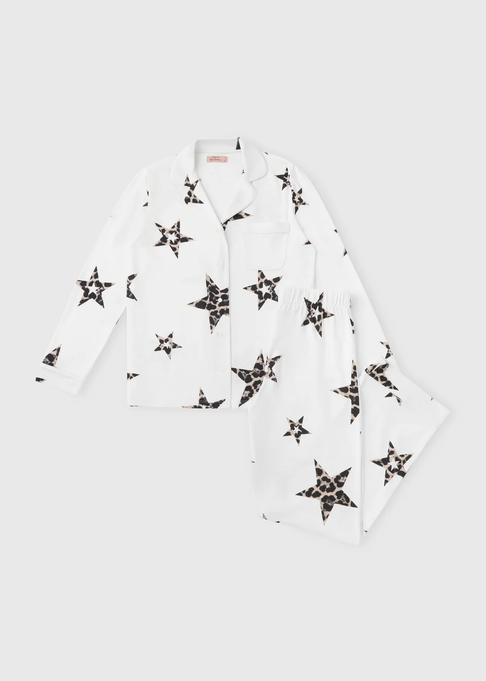 Cream Star Traditional Pyjama Set - Extra Large Image 1