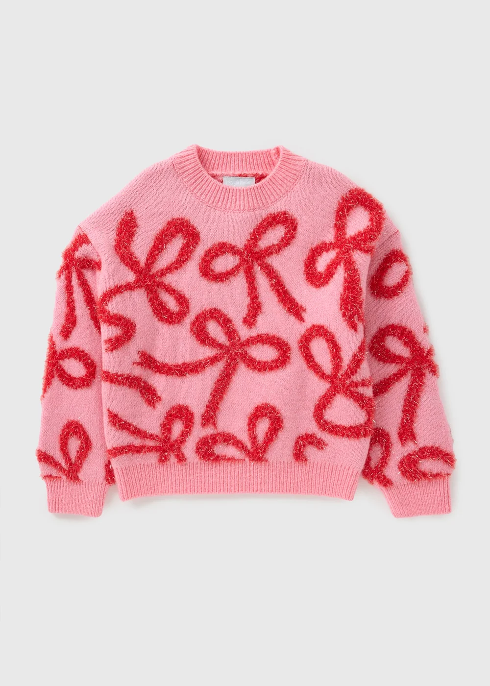 Girls Christmas Bow Jumper (7-15yrs) - 7 Yrs Image 1