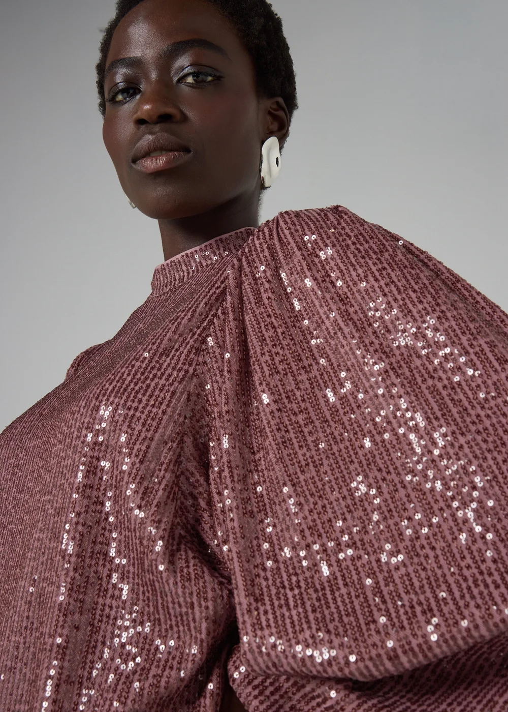 mini batwing sequin dress Cinched Sequin Batwing Mini Dress