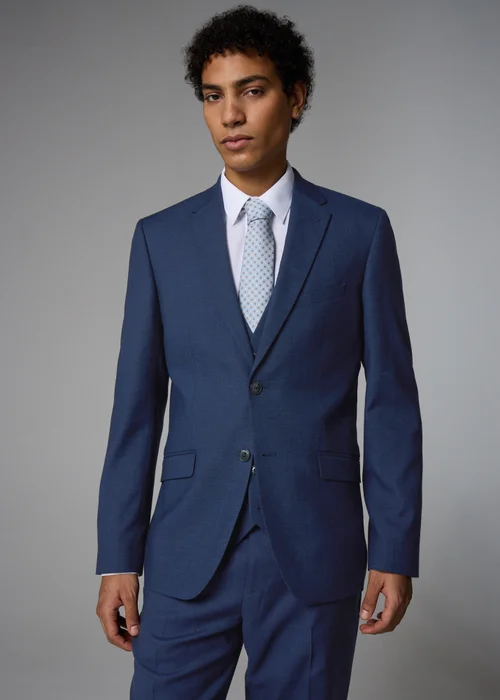 Taylor & Wright Willowby Blue Black Slim Suit Jacket - 40 Chest Short Image 1