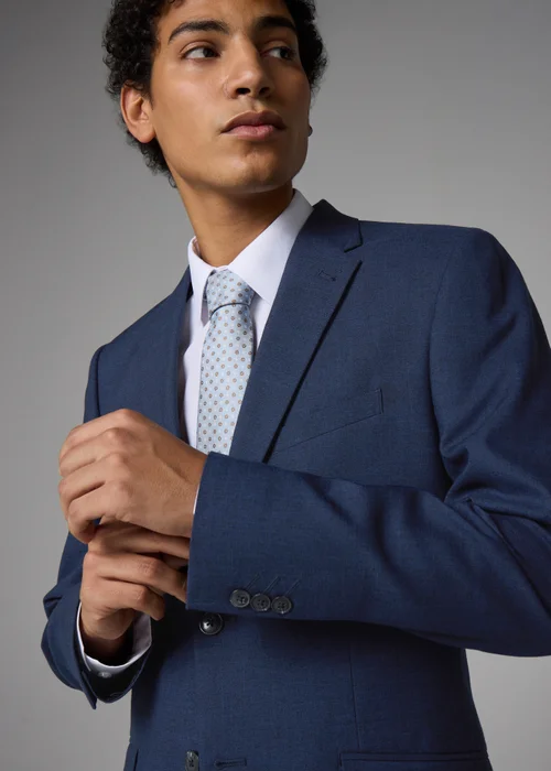 Taylor & Wright Willowby Blue Black Slim Suit Jacket - 40 Chest Short Image 3
