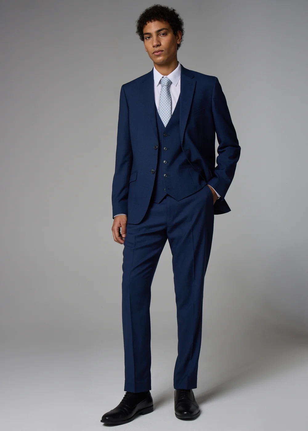 Taylor & Wright Willowby Blue Black Slim Suit Trouser - 40 Waist 29 Leg Image 2