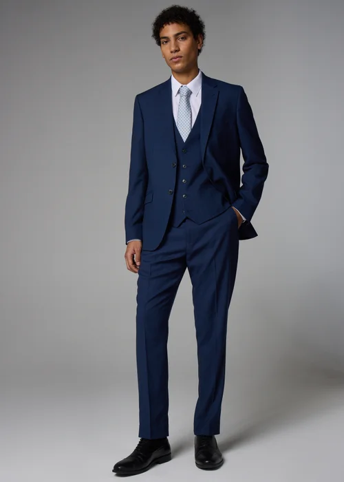 Taylor & Wright Willowby Blue Black Slim Suit Trouser - 40 Waist 29 Leg Image 2