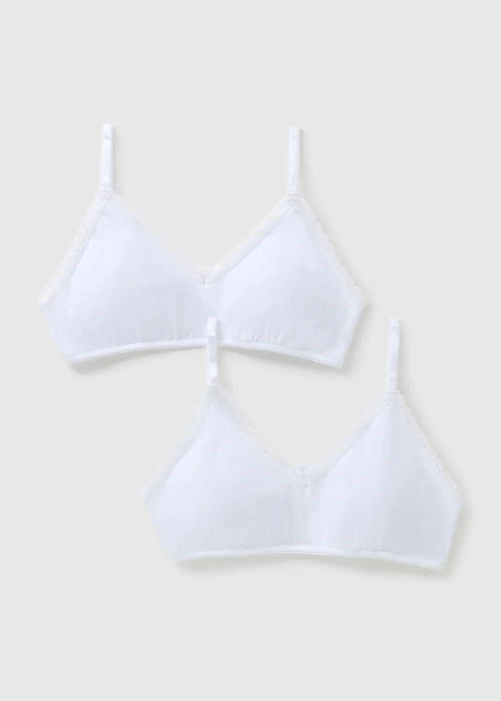 2 Pack White Padded Crop Tops (8-13yrs) - 8-9 yrs Image 1