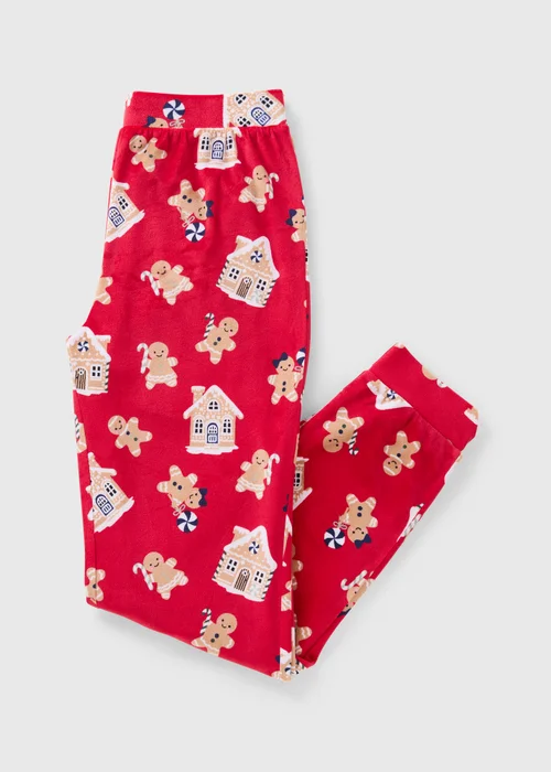 Red Gingerbread Fleece Pyjama Bottoms - Extra small Image 3