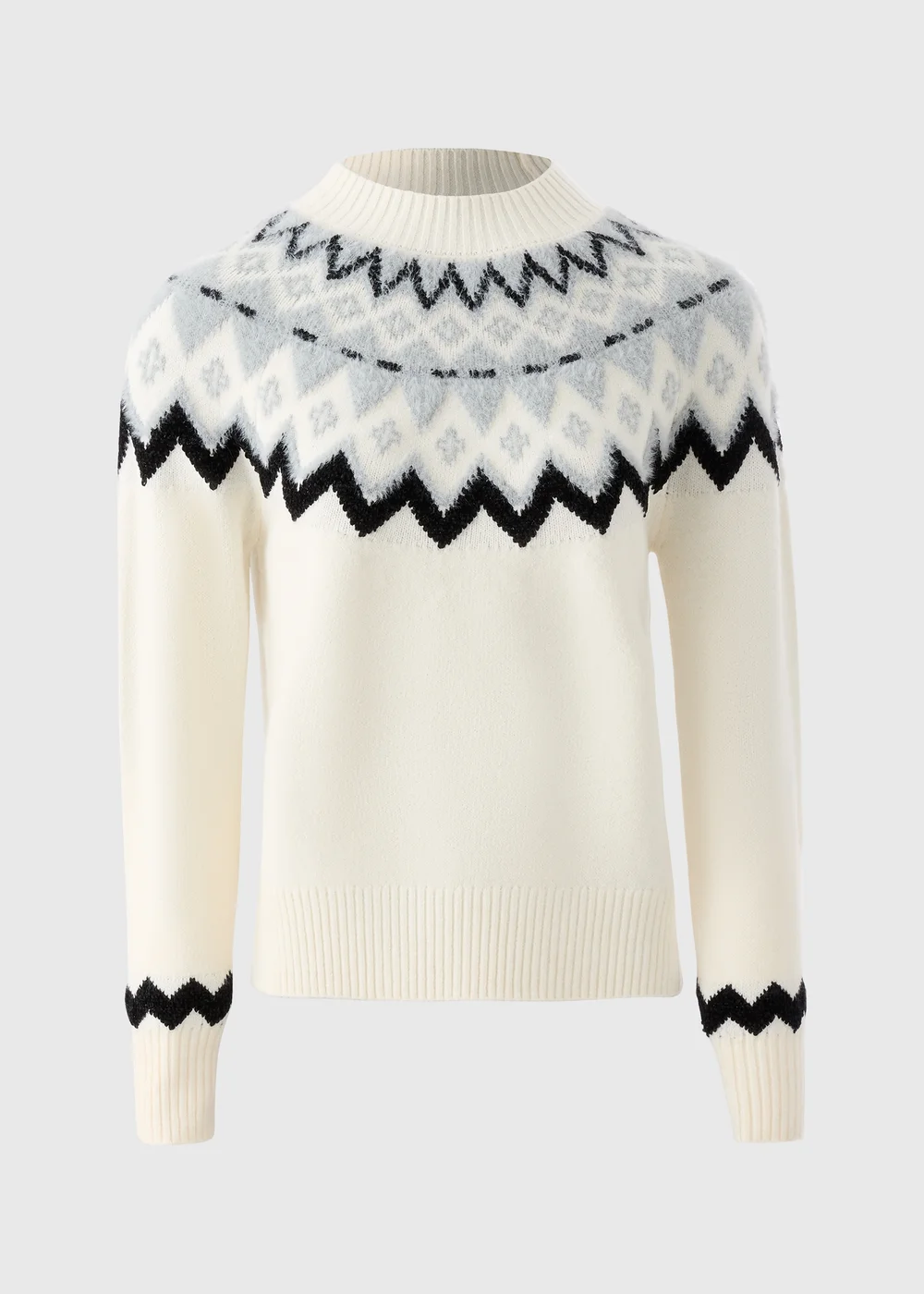 White Sparkle Fair Isle Fluffy Jumper - XS Image 4