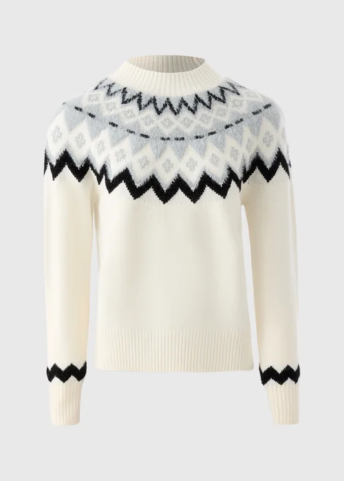 White Sparkle Fair Isle Fluffy Jumper - XS Image 4