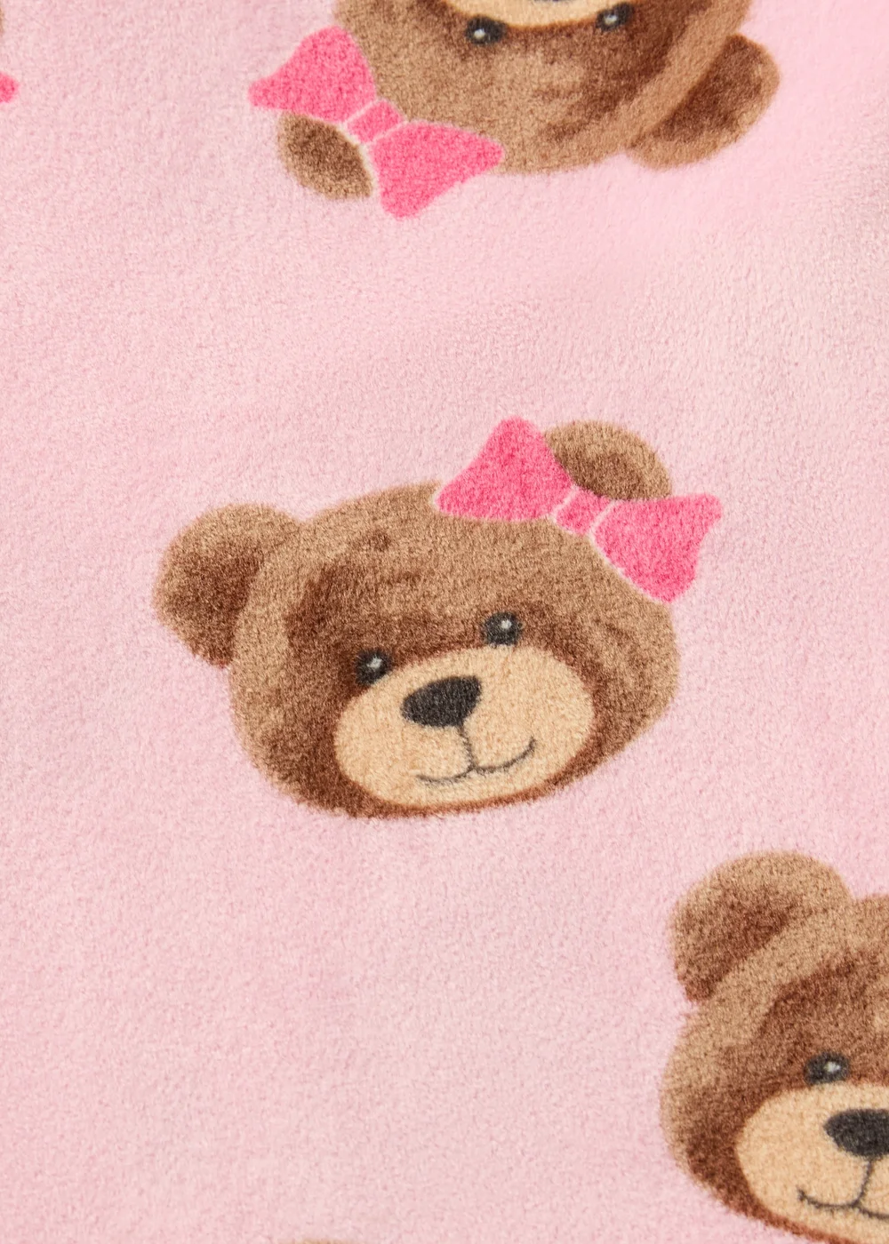 Girls Pink Bear Fleece Pyjama Set (1-7yrs) - 1 half year to 2 Image 2