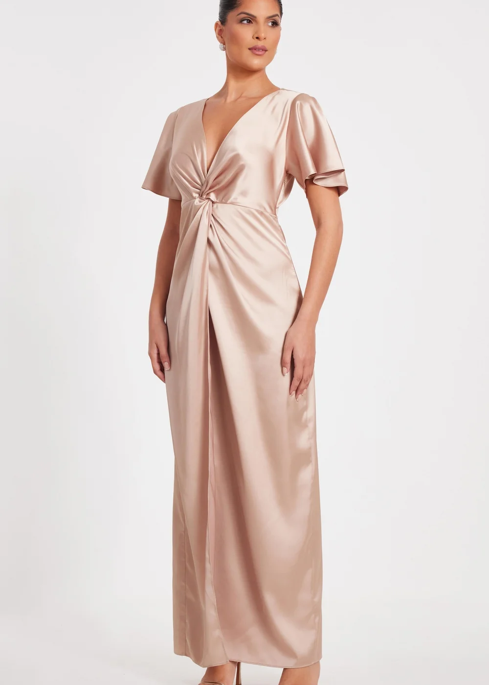 quiz champagne dress Midi Dress Quiz Champagne Dress Quiz Champagne Sequin Wrap Maxi Dress In Natural Lyst UK