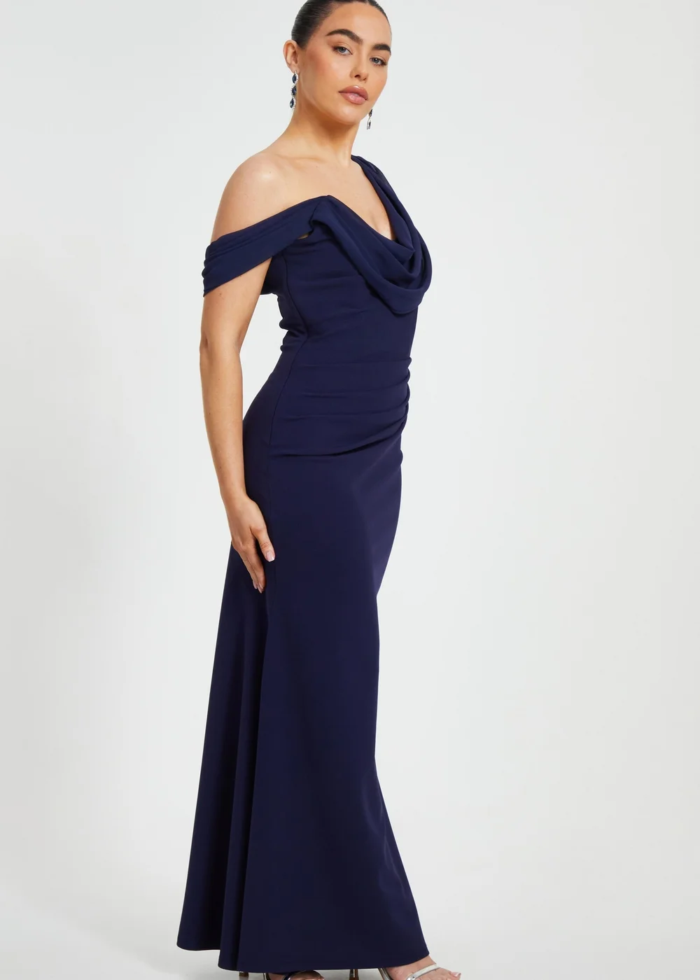 Quiz Navy Petite Drop Sleeve Maxi Dress - 6 Image 3