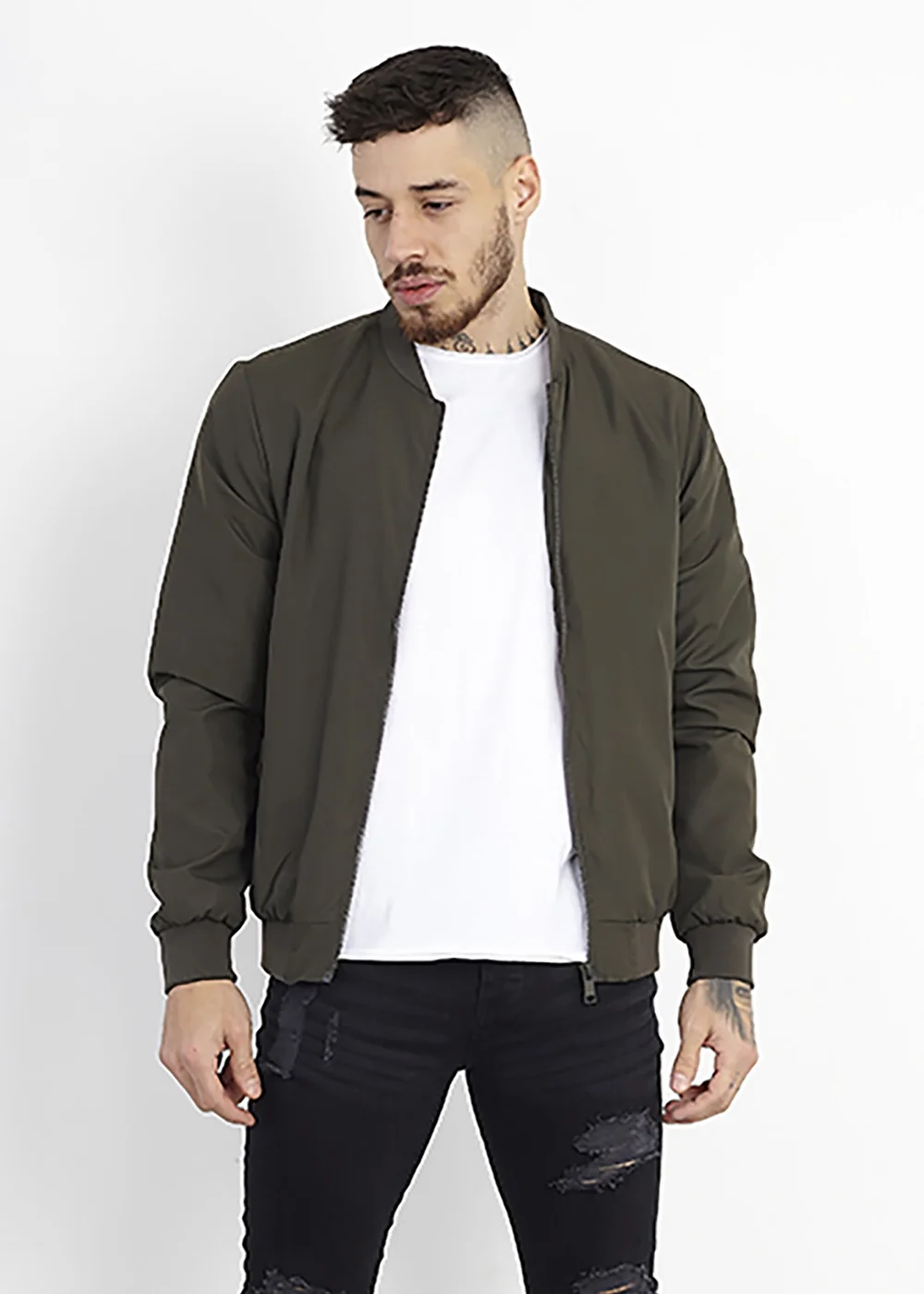 Brave Soul Khaki Bomber Jacket - XL Image 1