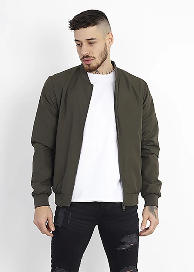 Brave Soul Khaki Bomber Jacket