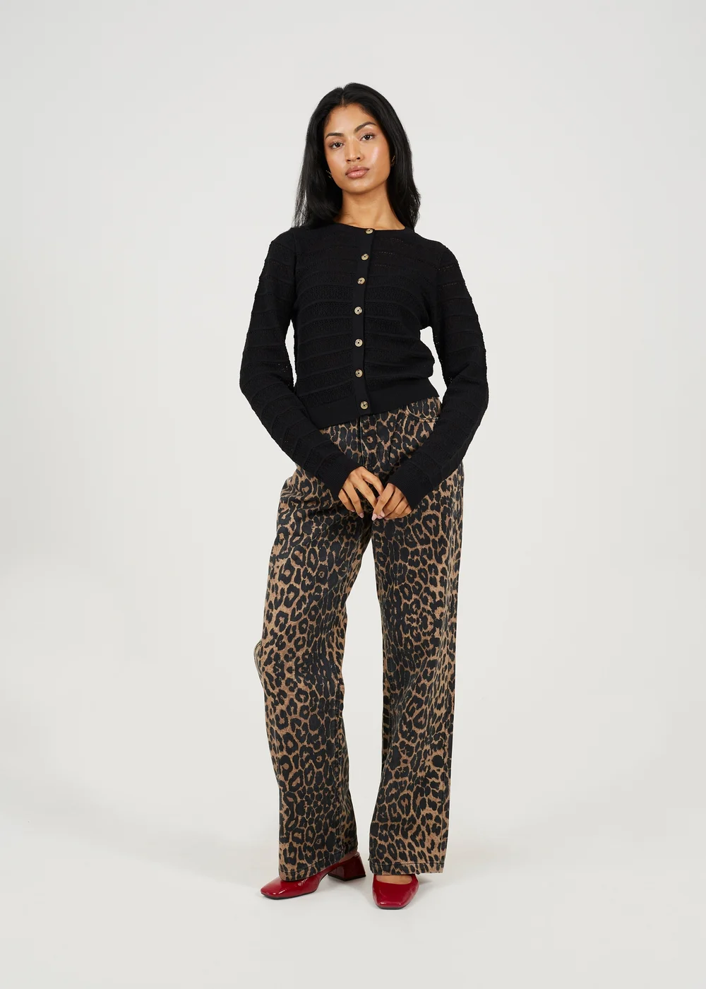 Brave Soul Black Stitch Detail Crew Neck Cardigan - XS Image 3
