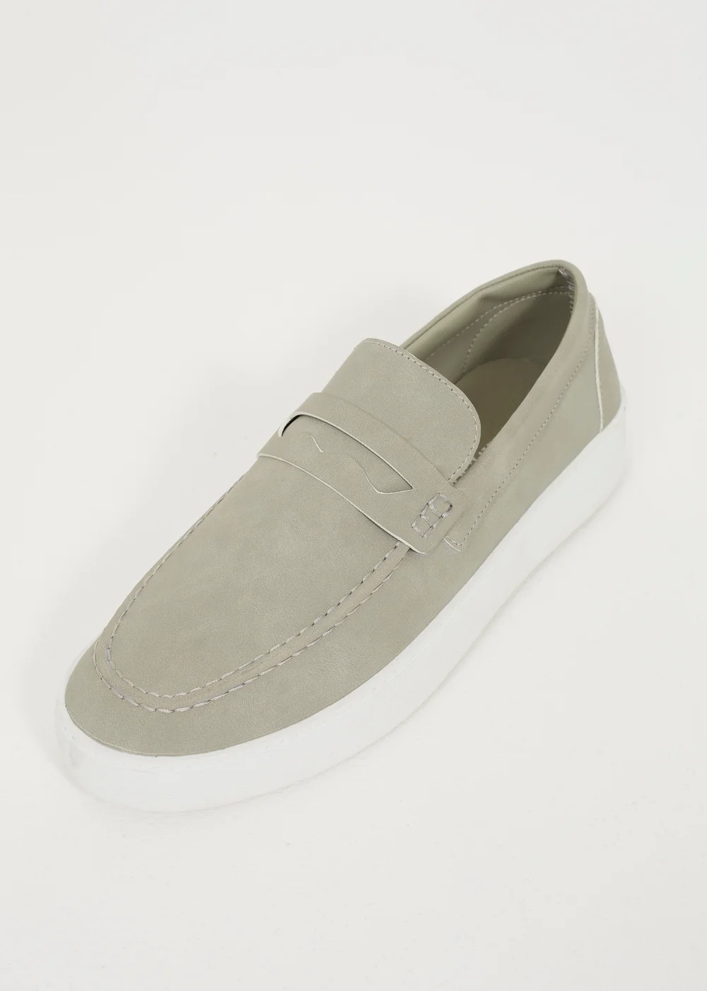 Brave Soul Grey Faux Suede Loafers - 11 Image 3