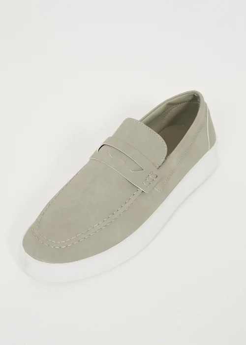 Brave Soul Grey Faux Suede Loafers - 11 Image 3
