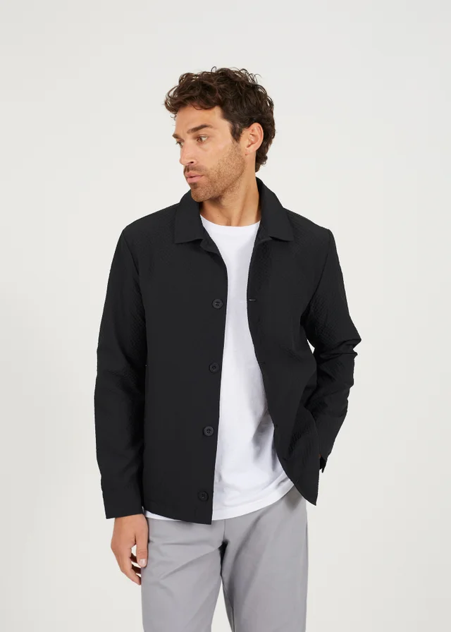 Brave Soul Black Seersucker Shacket
