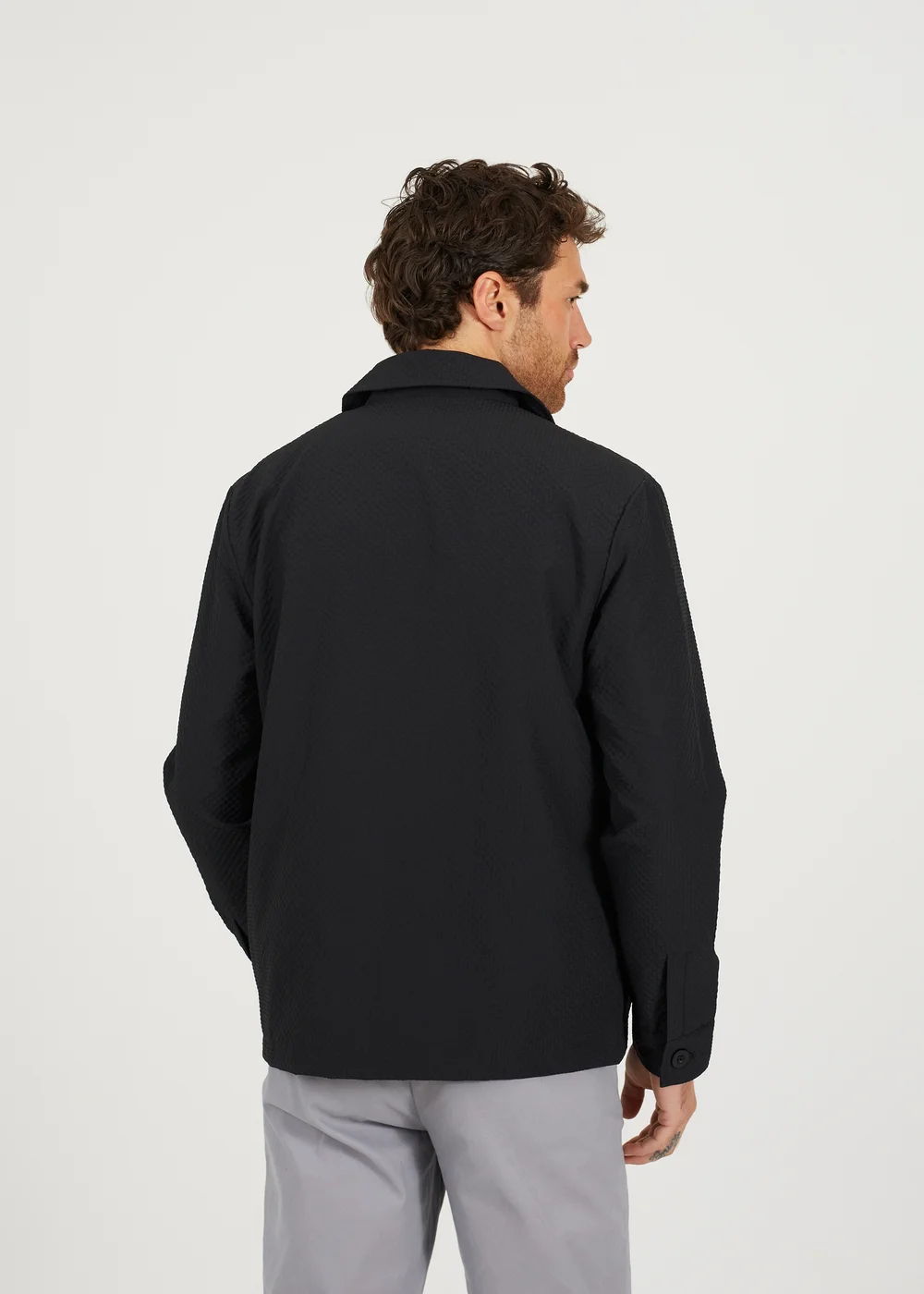 Brave Soul Black Seersucker Shacket - S Image 2