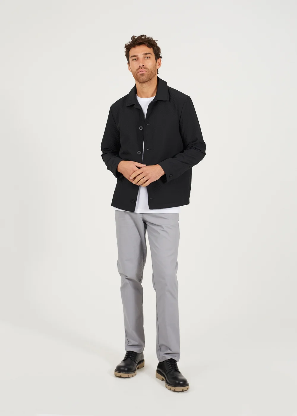 Brave Soul Black Seersucker Shacket - S Image 4