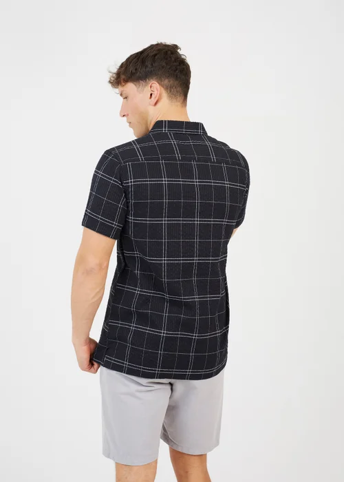 Brave Soul Black Check Short Sleeve Shirt - S Image 2