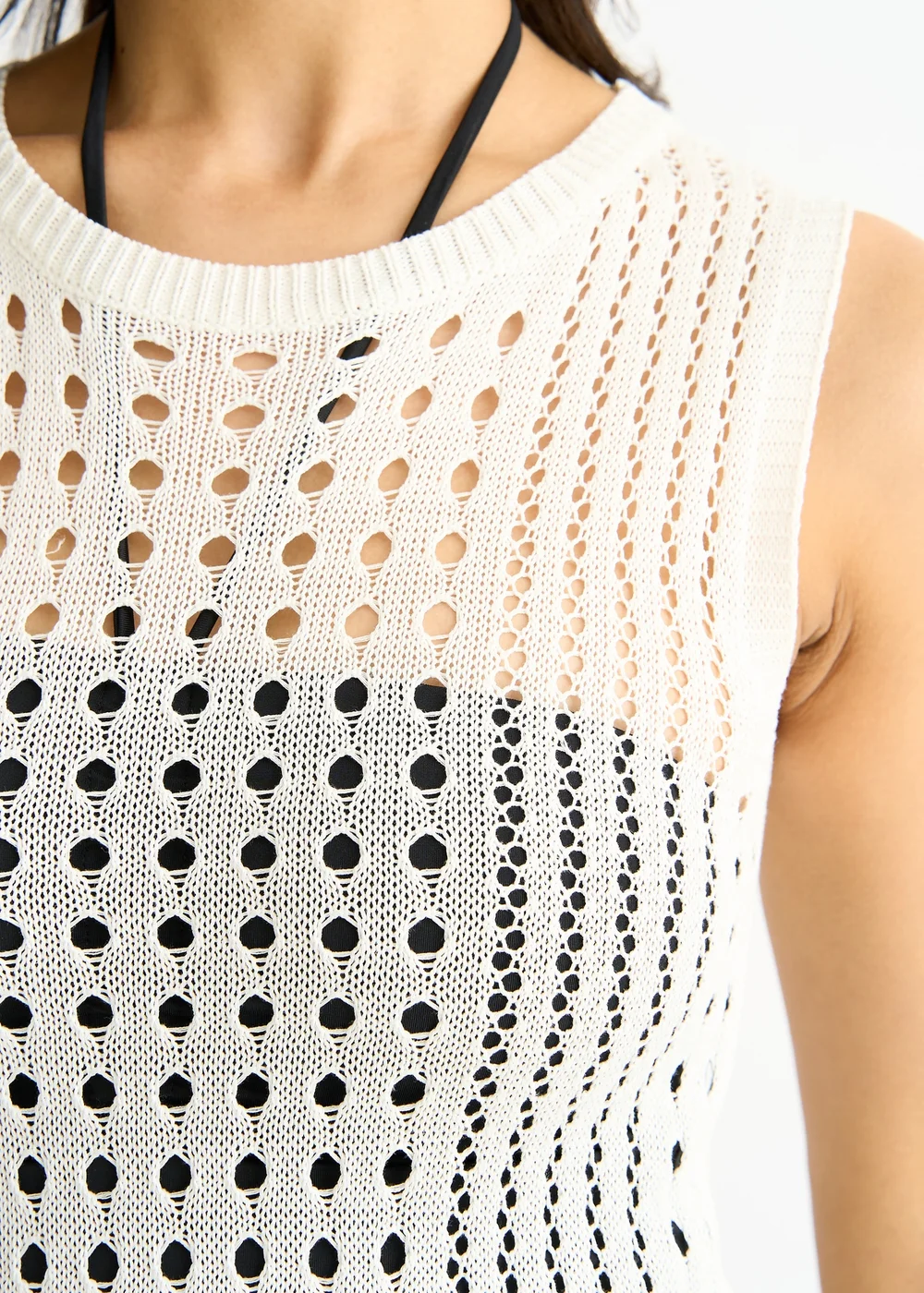 Gini London White Crochet Knit Bodycon Midi Dress - 8 Image 3