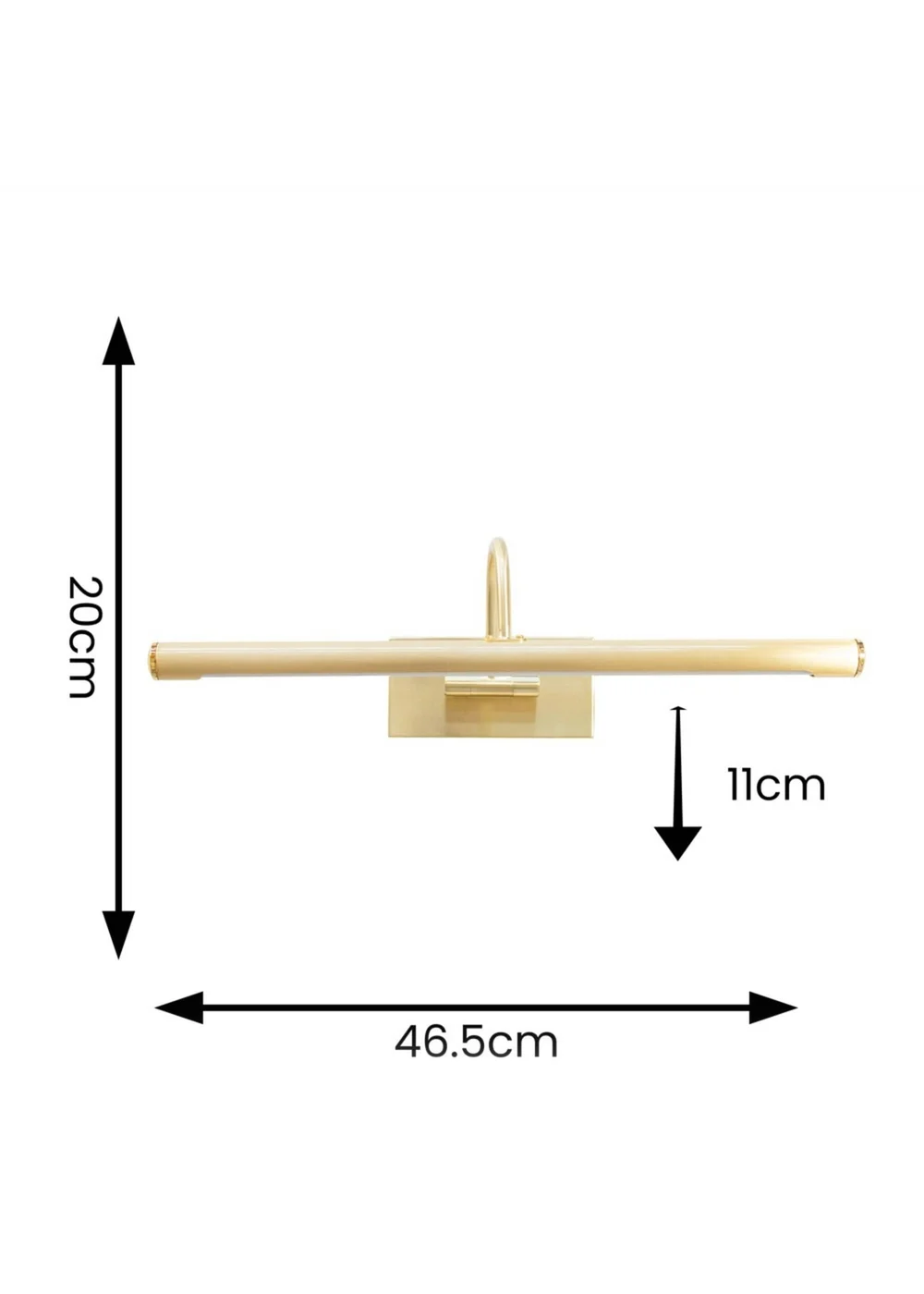 ValueLights Alana Brushed Gold Wall Light Integrated LED (20cm x 11cm x 46.5cm) - One Size Image 6