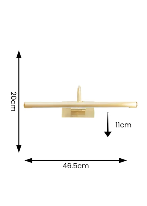 ValueLights Alana Brushed Gold Wall Light Integrated LED (20cm x 11cm x 46.5cm) - One Size Image 6