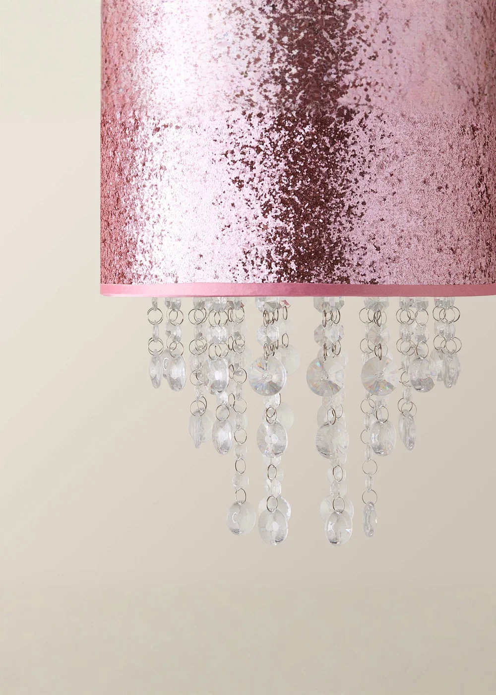 ValueLights Bonita Fabric Glitter Pink Drum Ceiling Pendant Shade (34cm x 28cm x 28cm) - One Size Image 4