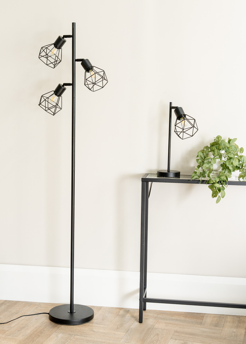 ValueLights Angus Matte Black Adjustable Table Lamp with Black Shade (41cm x 12.5cm x 23cm) - One Size Image 4