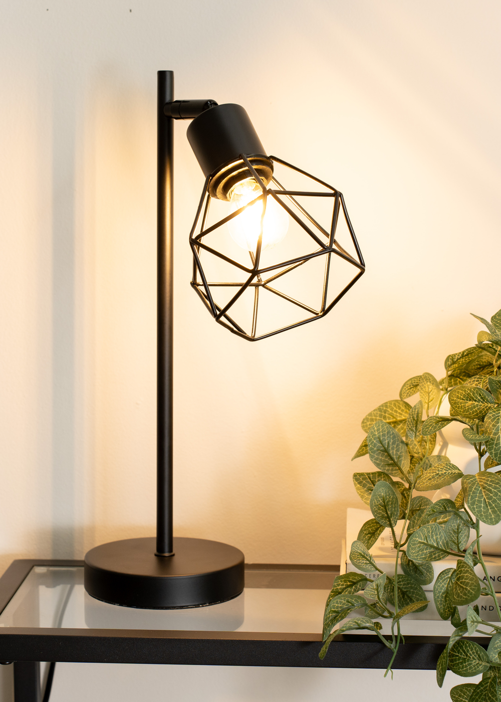 ValueLights Angus Matte Black Adjustable Table Lamp with Black Shade (41cm x 12.5cm x 23cm) - One Size Image 2