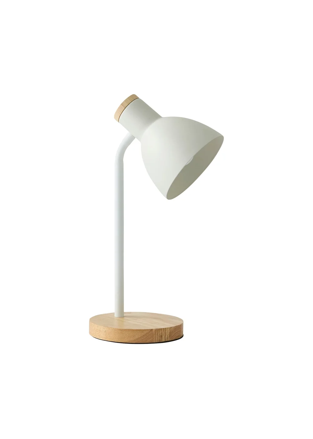 ValueLights Woody White Table Lamp with Tapered Shade (36cm x 19cm x 14cm) - One Size Image 2