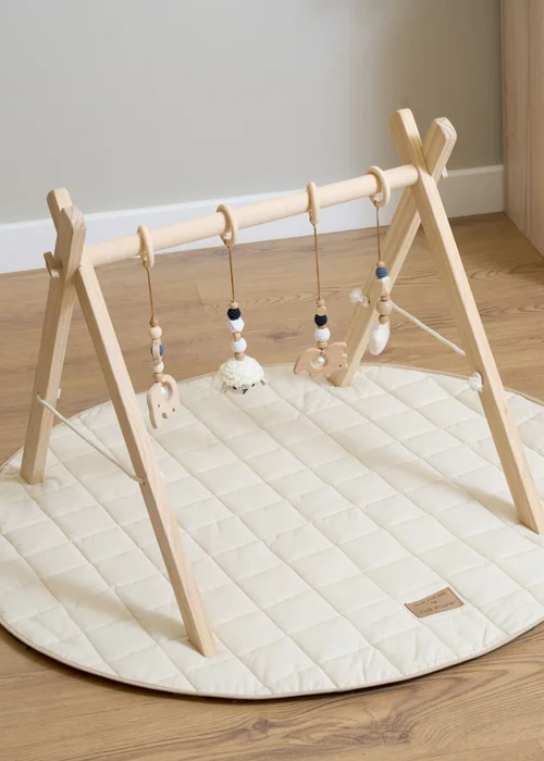Clair de Lune Organic Cream Play Bundle Mat & Gym - 100 X 100 Image 5