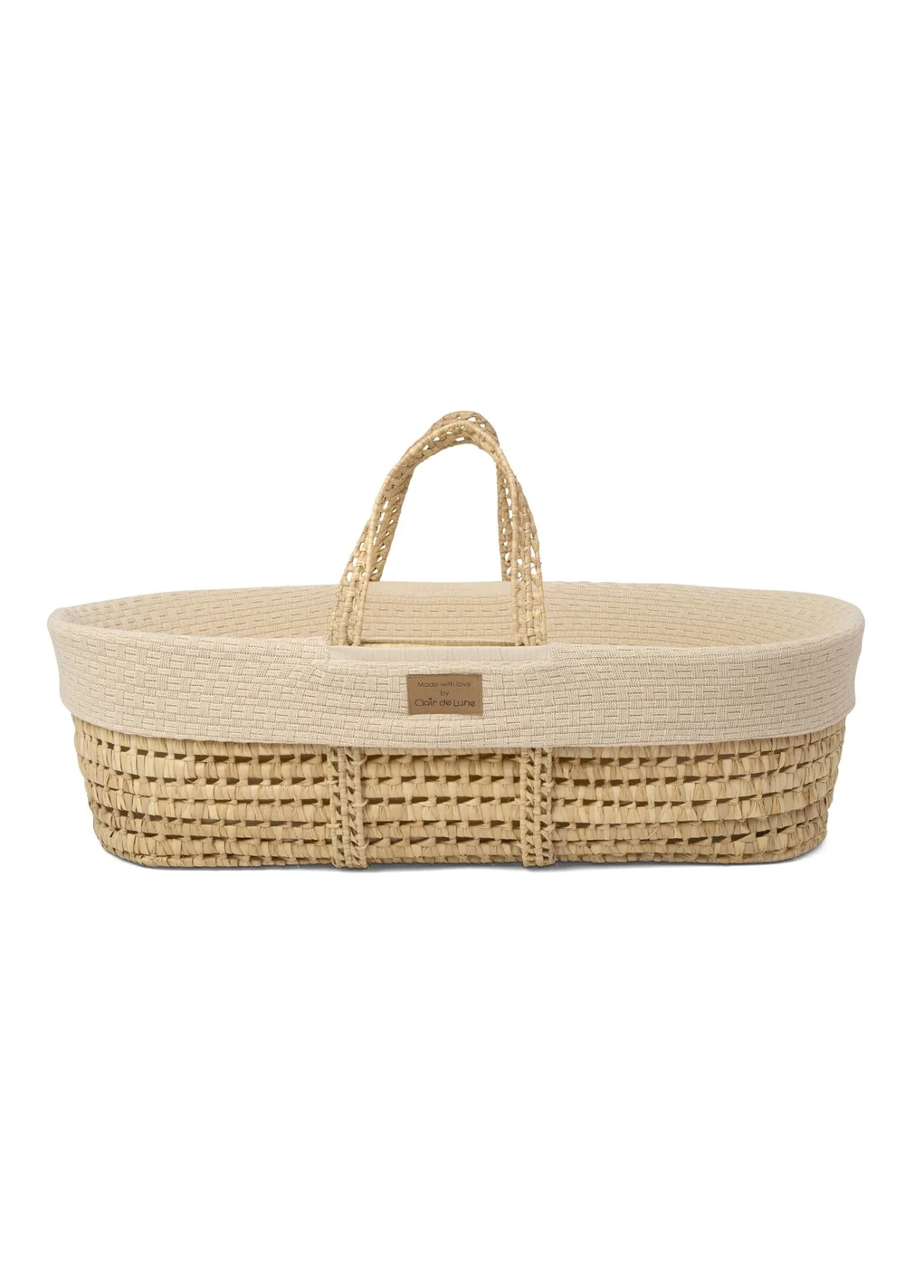 Clair de Lune Organic Cream Knitted Moses Basket - 0-6 Months Image 3