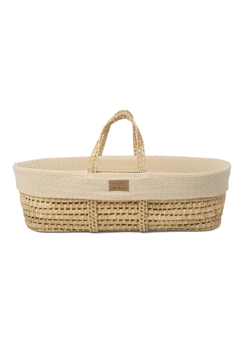 Clair de Lune Organic Cream Knitted Moses Basket - 0-6 Months Image 3