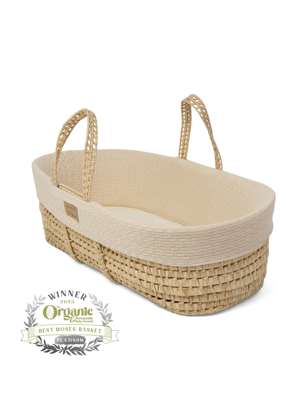 Clair de Lune Organic Cream Knitted Moses Basket - 0-6 Months Image 4